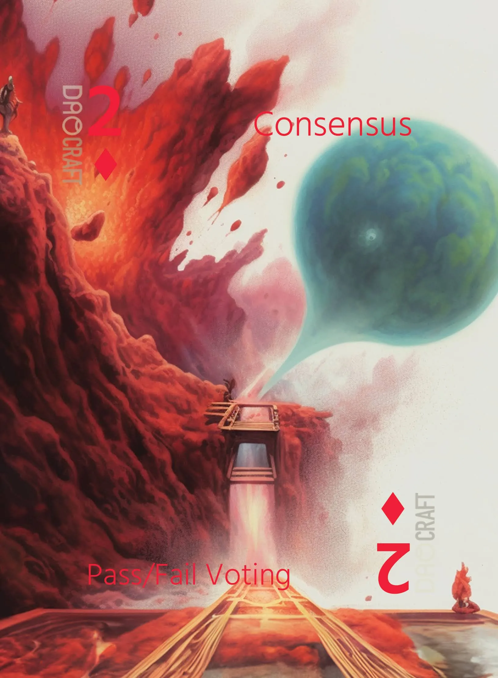 The Pass/Fail Voting card: 2 ♦ of Consensus